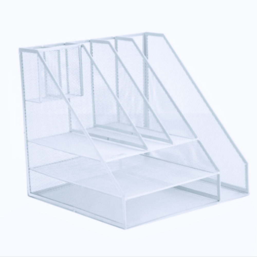 Mind Reader White 8-Compartment Desktop Paper Tray